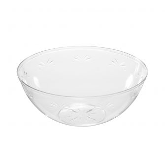 Embellish 9.5" Round Serving Bowls (96 oz.) - Clear Plastic - 50 Count