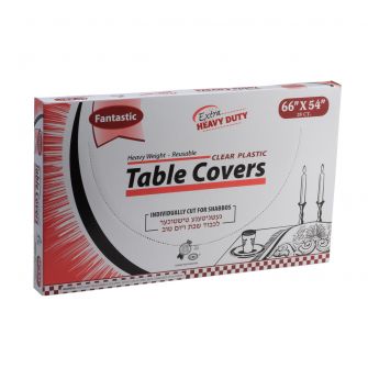 Fantastic Extra Heavy Duty Table Covers - 66" x 54"  - Clear - 28 Count