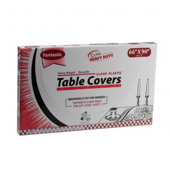Fantastic Extra Heavy Duty Table Covers - 66" x 90"  - Clear - 16 Count