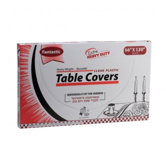 Fantastic Extra Heavy Duty Table Covers - 66" x 120"  - Clear - 12 Count