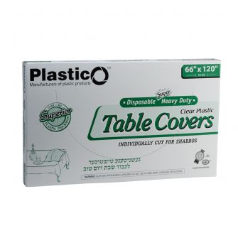 Plastico Super Heavy Duty Table Covers - 66" x 120" - Clear - 14 Count