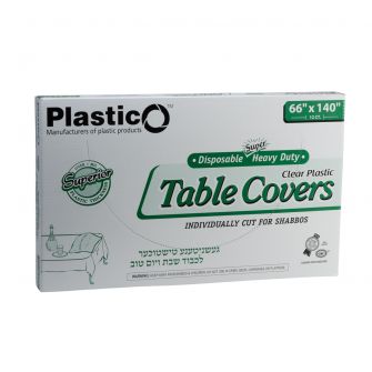 Plastico Super Heavy Duty Table Covers - 66" x 140" - Clear - 12 Count