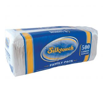 Silktouch Lunch Napkins - Family Pack - White - 500 Count