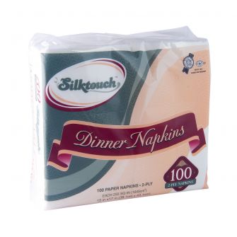 Silktouch Dinner Napkins - 2-Ply - White - 100 Count