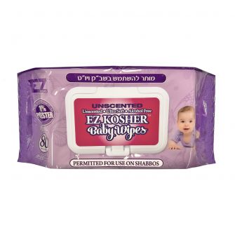 EZ Kosher Ultra Soft Baby Wipes (Unscented) 6" x 8" - 80 Count
