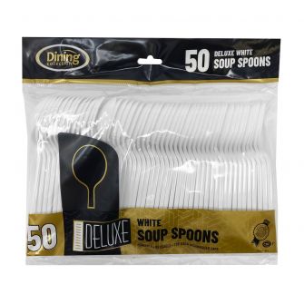 Dining Collection Deluxe Soupspoons - White Plastic - 50 ct.