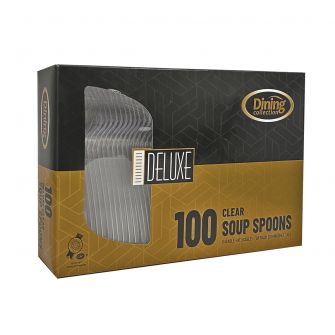 Dining Collection Deluxe Soupspoons (Box) - Clear Plastic - 100 ct.