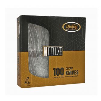 Dining Collection Deluxe Knives (Box) - Clear Plastic -  100 ct.