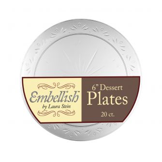 Embellish 6" Dessert Plates - Clear Plastic - 20 Count