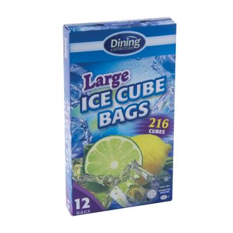 Dining Collection Ice Cube Bags - Large (180 Cubes) - 12 Count