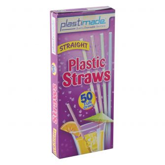 Plastimade Straight Straws (ST2550) - 50 Count