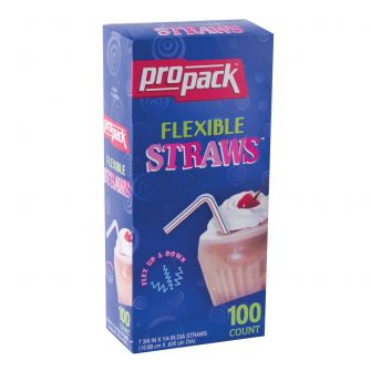Propack Flexible Straws (ST100) - 100 Count