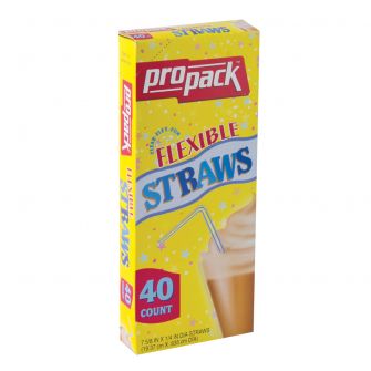 Propack Clear Flexible Straws (ST40) - 40 Count