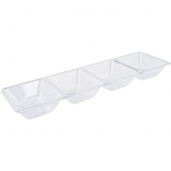 Dining Collection 16" x 5" Rectangular Compartment Platter - Clear - 4 Section