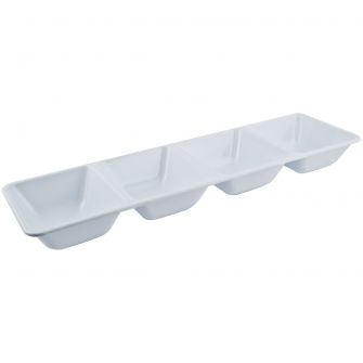 Dining Collection 16" x 5" Rectangular Compartment Platter - White - 4 Section