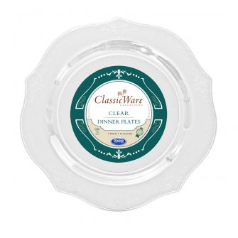 ClassicWare 9" Dinner Plates - Clear Plastic - 18 Count