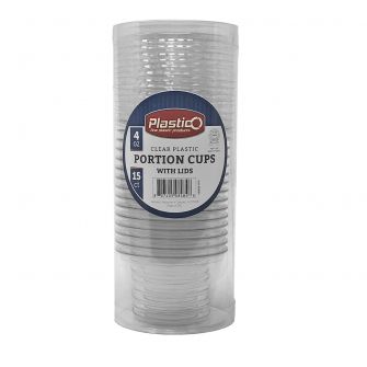 Plastico 4 oz. Portion Cups w/ Lids - 15 ct.
