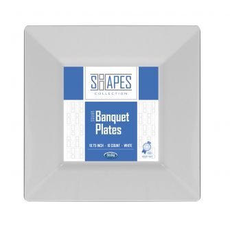 Shapes Collection - Square 10.75" Banquet Plate (White) - 10 Count