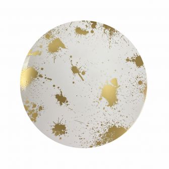 CoupeWare Gold Splatter (White/Gold)  7.5" Plates - 10 ct.