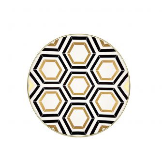 CoupeWare Honeycomb (White/Black/Gold) - 7.5" Salad Plates - 10 ct
