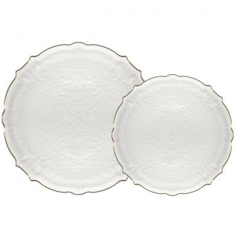 Retro Hammered Plate Combo Pack (Frost/Gold) - 32 Ct.
