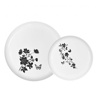 BrimWare Botanical Combo Plates (White / Black)  - 20 ct.