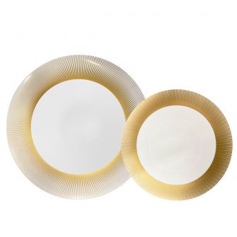 CoupeWare Luminance Combo Plates (White/Gold) - 32 ct.