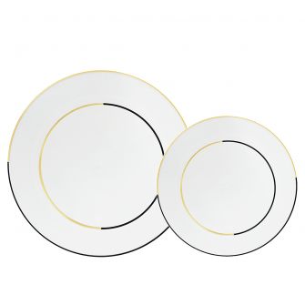 CoupeWare Fusion Combo Plates (White/Black/Gold) - 32 ct.