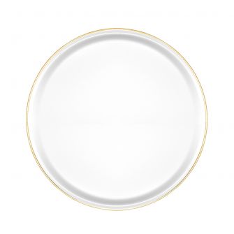 BrimWare Basic 8.5" Salad Plates (White / Gold) - 10 ct.