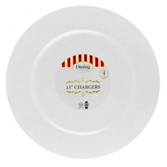 Dining Collection 13" Round Charger Plates (White) - 4 ct.