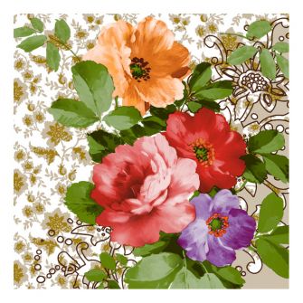 Dining Collection Lunch Napkins - Floral Devotion - 20 ct.