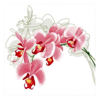 Dining Collection Lunch Napkins - Orchid Stem - 20 ct.