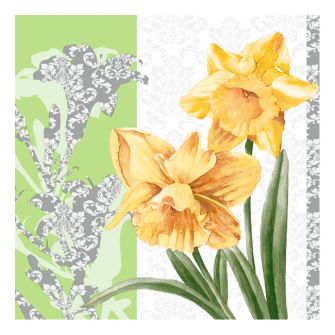 Dining Collection Lunch Napkins - Golden Blooms - 20 ct.