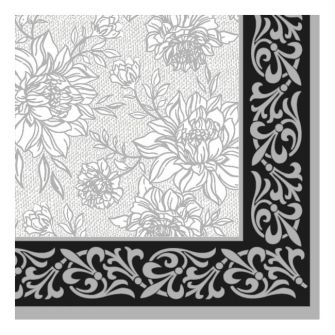 Dining Collection Lunch Napkins - Grey Petal Pride - 20 ct.