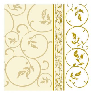 Dining Collection Lunch Napkins - Golden Curlicue 1 - 20 ct.