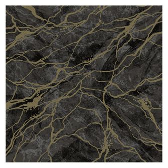 Dining Collection Lunch Napkins - Marble Black & Gold - 20 ct.
