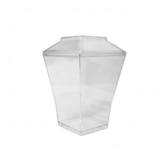Mini Delights - Mini Square Cup w/ Lid - Clear Plastic - 10 ct.