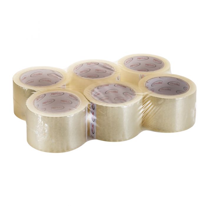 ProPlast Packing Tape (Bulk) - Clear - 3" x 90 yds. - 6 Count
