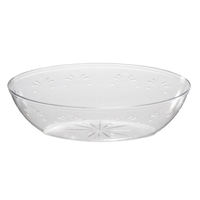 Embellish 64 oz. Oval Serving Bowls - Clear Plastic - 50 Count