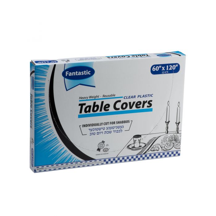 Fantastic Heavy Weight Table Covers - 60" x 120"  - Clear - 12 Count
