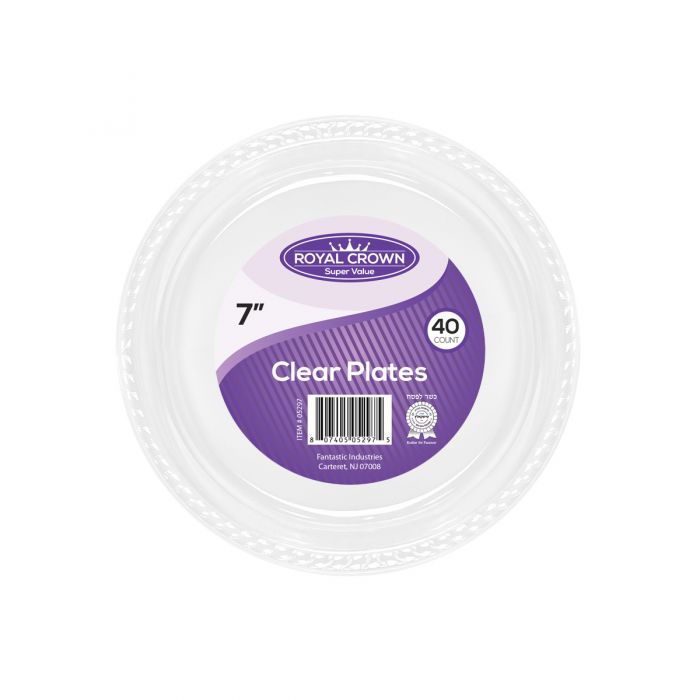 Royal Crown  7" Clear Plastic Plates - 40 Ct.