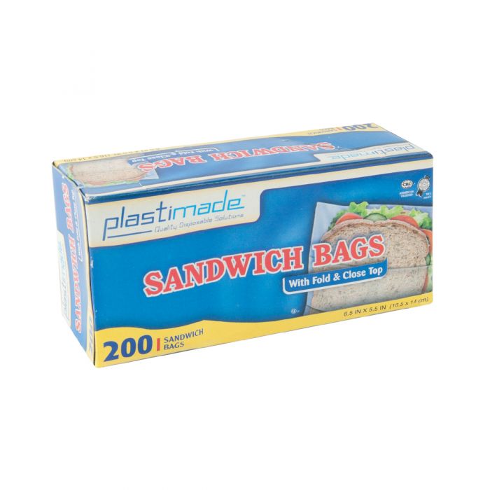 Plastimade Fold & Close Top Sandwich Bags - 200 ct.