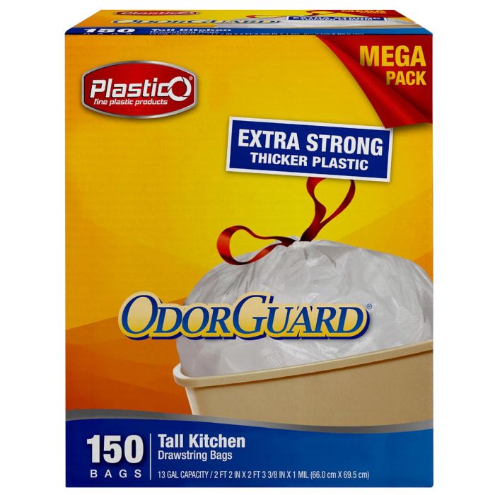 Plastico Tall Kitchen Bags - Mega Pack - 13 Gal. - White - 150 ct.