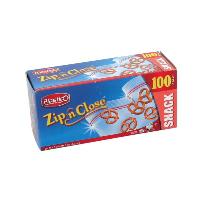 Plastico Zip n' Close Snack Bags - 100 ct.