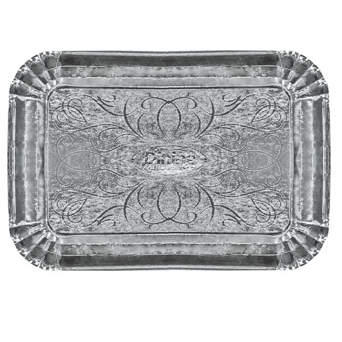 Dinning Collection 9" x 13" Paper Serving Tray - Silver