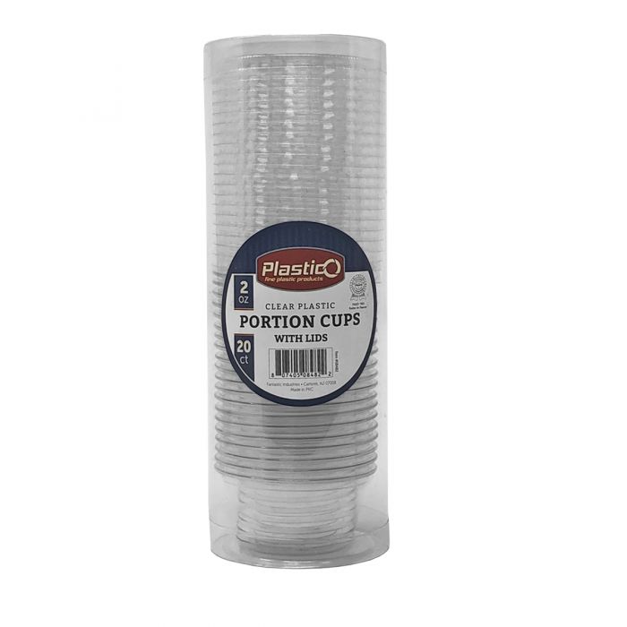 Plastico 2 oz. Portion Cups w/ Lids - 20 ct.