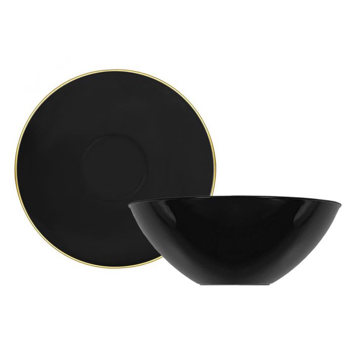 CoupeWare Basic 16 oz. Bowl (Black/Gold) - 10 ct.