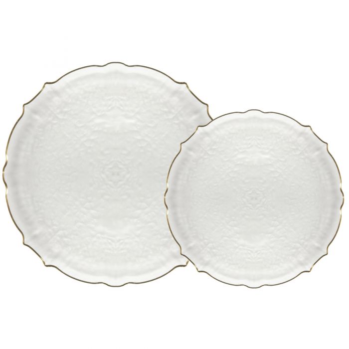 Retro Hammered Plate Combo Pack (Frost/Gold) - 32 Ct.