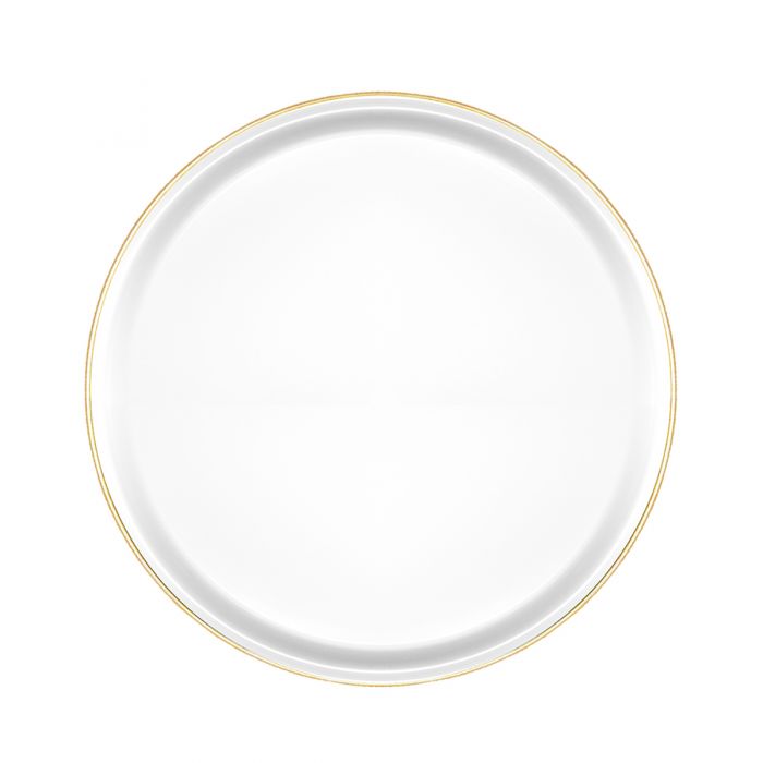 BrimWare Basic 8.5" Salad Plates (White / Gold) - 10 ct.