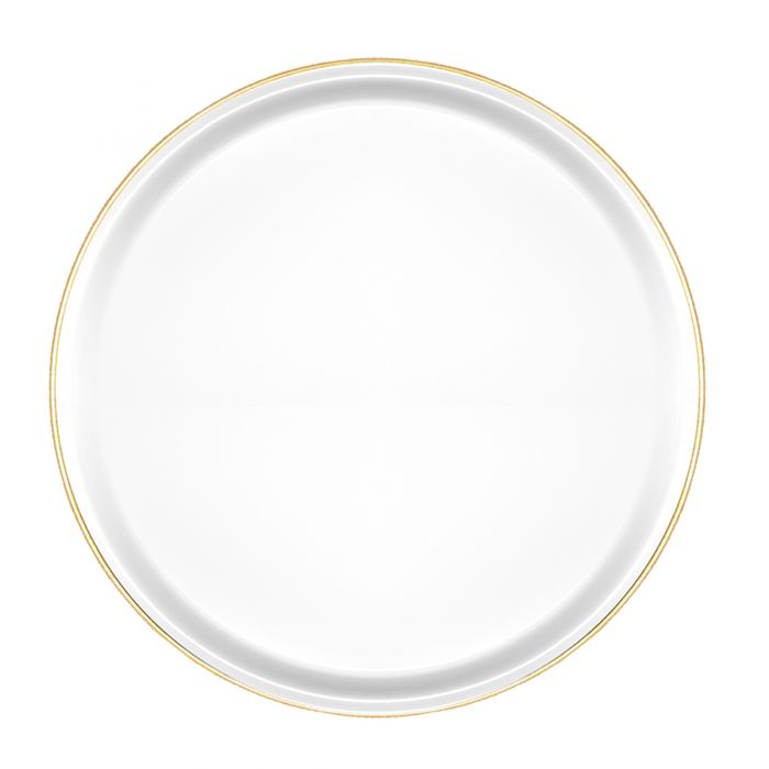 BrimWare Basic 10.5" Dinner Plates (White / Gold) - 10 ct.